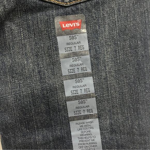 Levis 505 Regular Boys 7 Regular Straight Adjustable Waist Classic Basic New - Picture 5 of 8